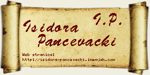 Isidora Pančevački vizit kartica
